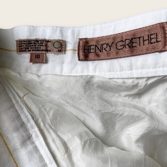Vtg Henry Grethel 80s White Linen Cotton Skirt Set Prairie Coastal Cottagecore - Picture 11 of 16